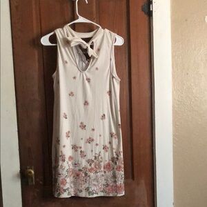 NOBO Cream Floral Dress with Pink Accents